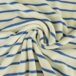 Jersey Eponge marinière fond blanc cassé