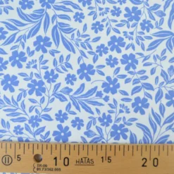 Jersey fleurs bleues fond blanc – Poppy Fabrics - OEKO TEX