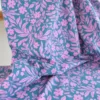 Jersey fleurs roses fond pétrole – Poppy Fabrics - OEKO TEX