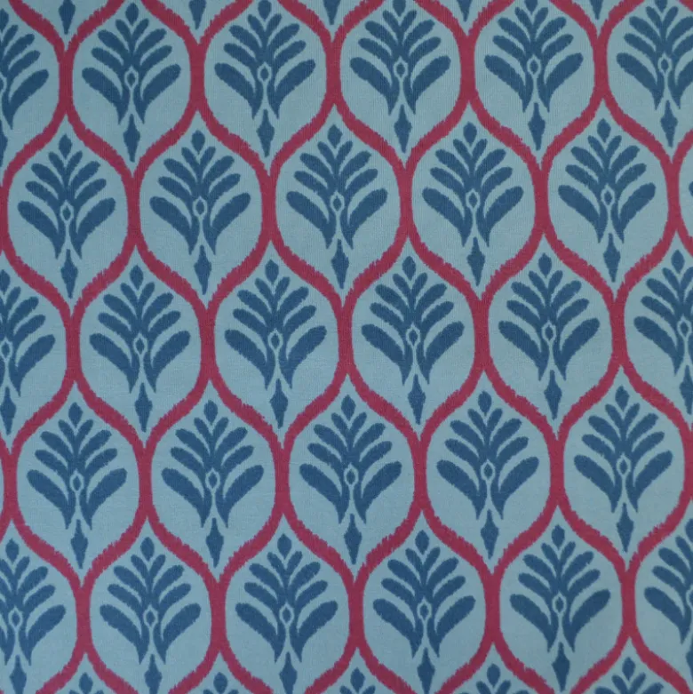 Jersey graphique ornements pétrole – Poppy Fabrics - OEKO TEX