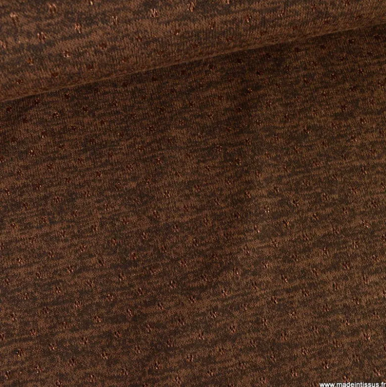 Jersey maille Lurex coloris chocolat