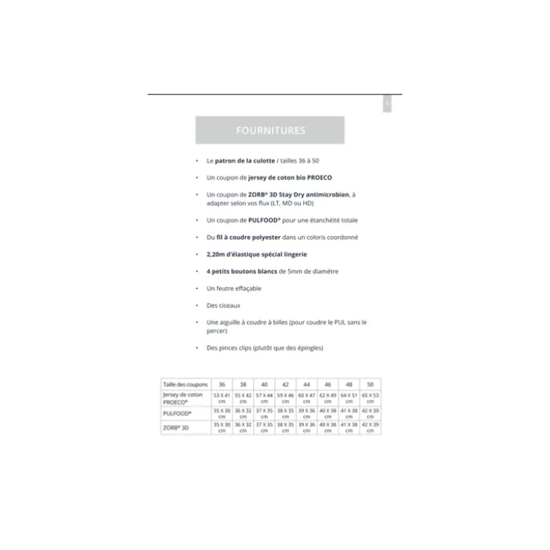LIVRET TUTO ZORB - LA CULOTTE MENSTRUELLE