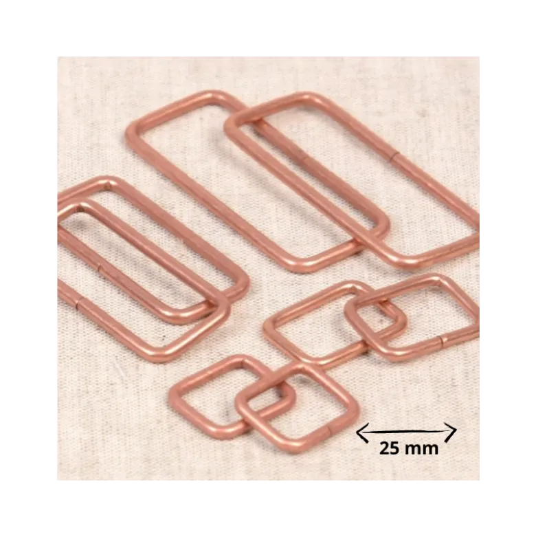 Lot de 2 passants rectangle 25mm finition cuivré