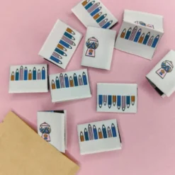 Lot de 6 étiquettes tissées - Bubble Gum