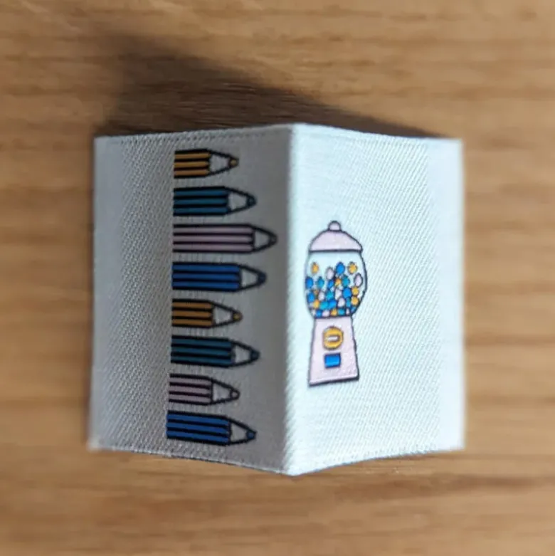 Lot de 6 étiquettes tissées - Bubble Gum