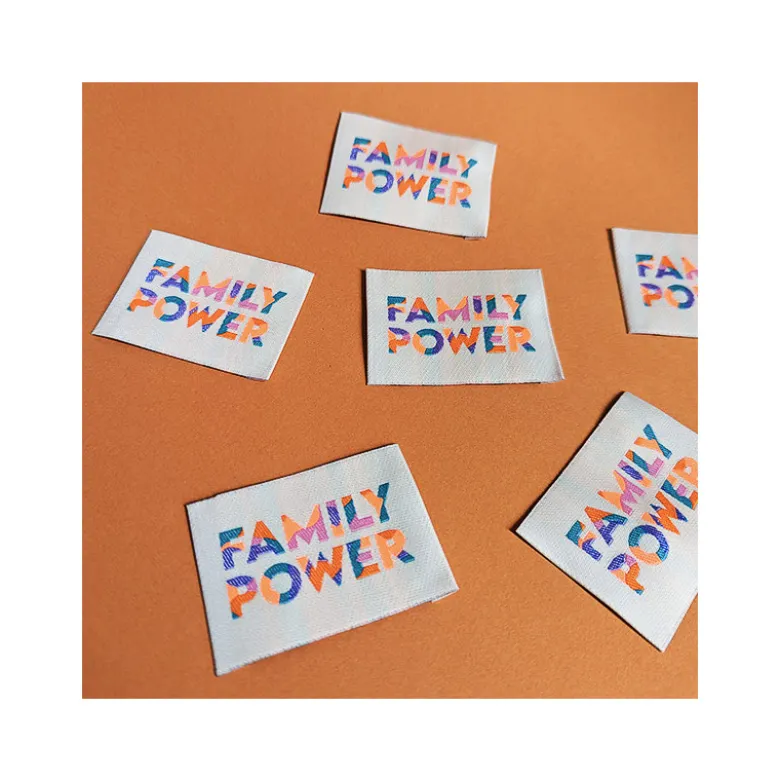 Lot de 6 étiquettes tissées - Family power
