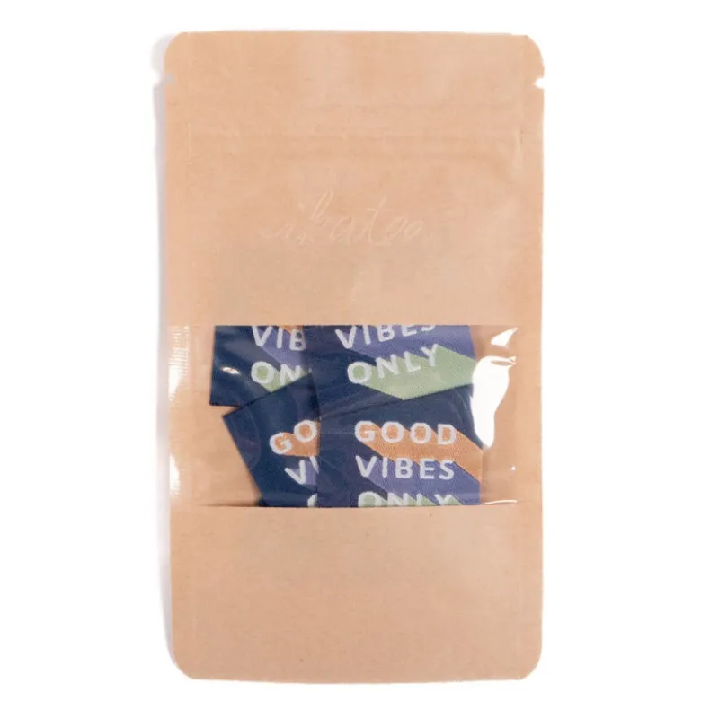 Lot de 5 étiquettes tissées Good Vibes Only - Ikatee
