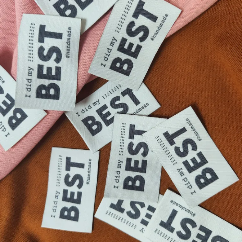 Lot de 6 étiquettes tissées -"I did my Best"