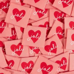 Lot de 5 étiquettes tissées Joli coeur - Ikatee