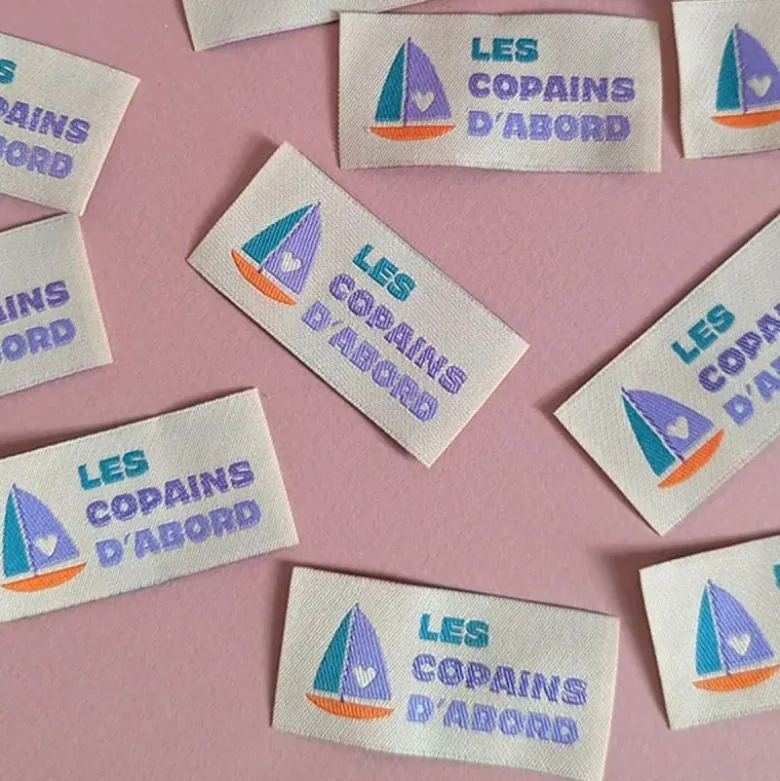 Lot de 6 étiquettes tissées - Les copains d'abord