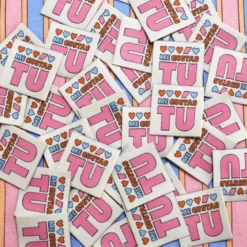 Lot de 6 étiquettes tissées Marmaï - "Me Gustas tu"
