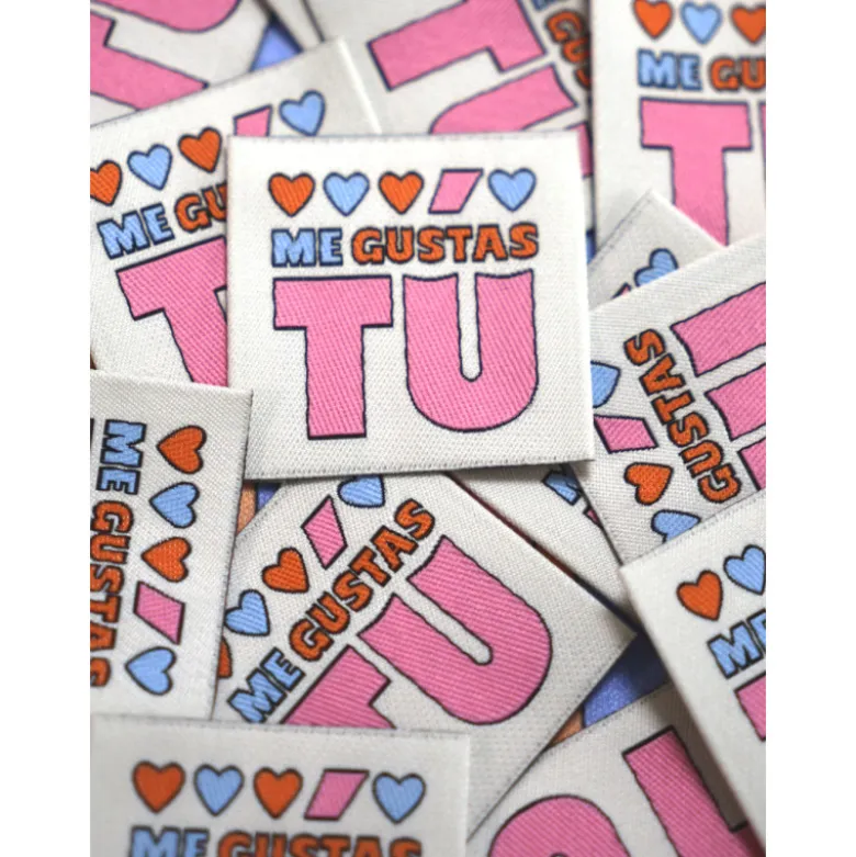 Lot de 6 étiquettes tissées Marmaï - "Me Gustas tu"