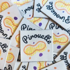 Lot de 6 étiquettes tissées - Pirouette cacahuète