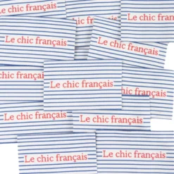 Lot de 5 étiquettes tissées à rayures rouges - LE CHIC FRANCAIS