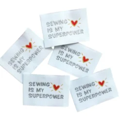 Lot de 5 étiquettes tissées - Sewing is my superpower