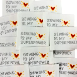Lot de 5 étiquettes tissées - Sewing is my superpower