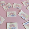 Lot de 6 étiquettes tissées - 1, 2, 3 Soleil