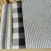 Lot de 3 torchons de cuisine Vichy et rayures Noir & naturel