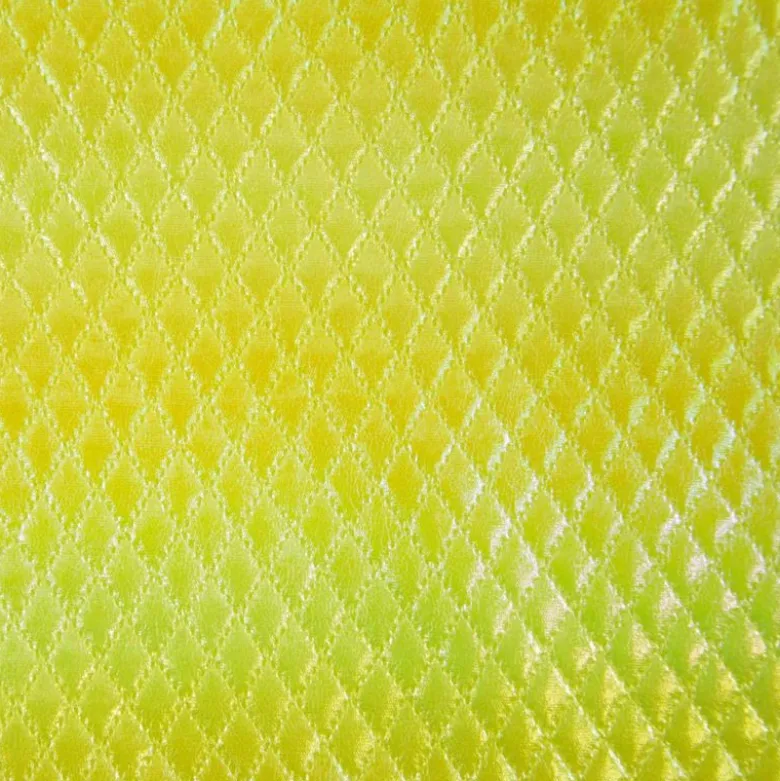 Matelassé holographique - Jaune fluo