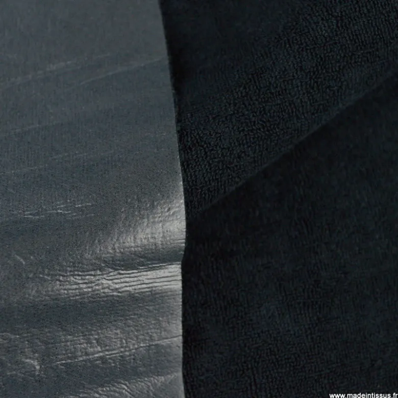 Micro éponge de bambou Noir envers Pul imperméable - Oeko tex