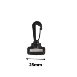 Mousqueton noir pour sangle de sac à dos - 25mm