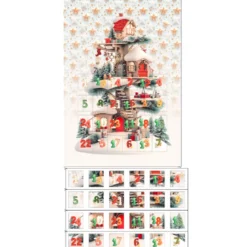Panneau calendrier de l’Avent à coudre – Maison de Noël féerique