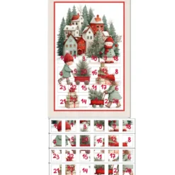 Panneau calendrier de l’Avent à coudre – Village de Noël vintage