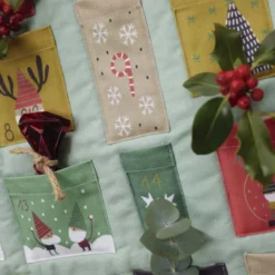 Panneau de tissu calendrier de l'Avent Gnomes Xmas