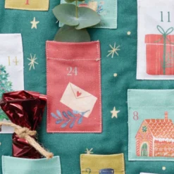 Panneau de tissu calendrier de l'Avent Retro Xmas