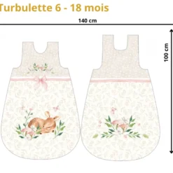 Panneau Gigoteuse à coudre Biche et fleurs - 2 tailles