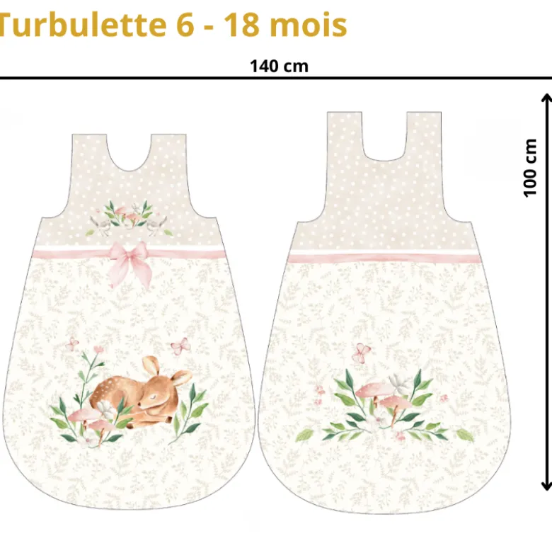 Panneau Gigoteuse à coudre Biche et fleurs - 2 tailles