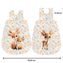 Panneau tissu cretonne coton pour gigoteuse bébé 0-6 mois – Faons effet 3D