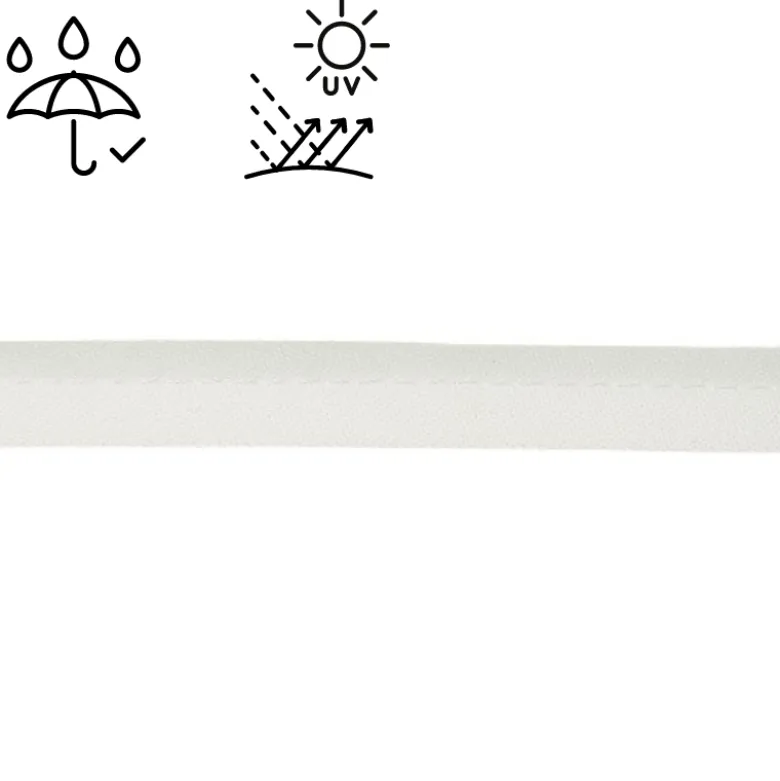 Passepoil d'extérieur imperméable anti UV 15 mm - Blanc