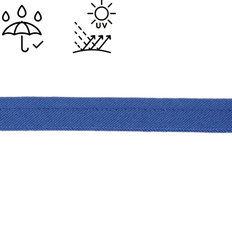 Passepoil d'extérieur imperméable anti UV 15 mm - Bleu