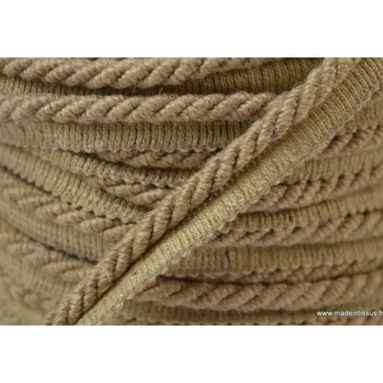 Passepoil en fibre de lin 5mm coloris Lin