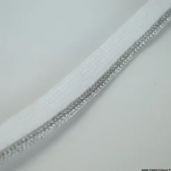 Passepoil Lurex 10mm coloris Argent et blanc