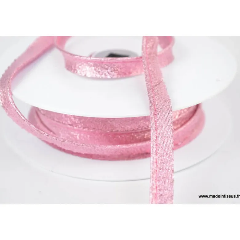 Passepoil Lurex 10mm coloris Rose