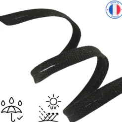Passepoil sangle d'extérieur imperméable anti UV 15 mm - Noir