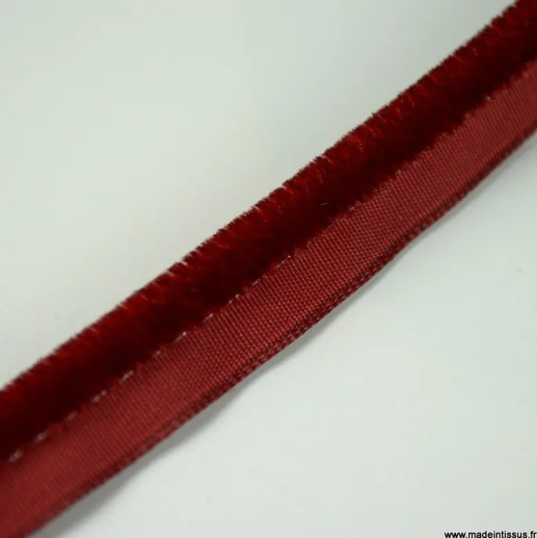 Passepoil velours 3.5mm coloris Bordeaux pour l'ameublement