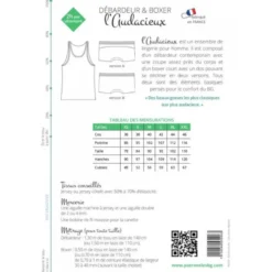 Patron boxer & débardeur pour homme - l'Audacieux - les BG