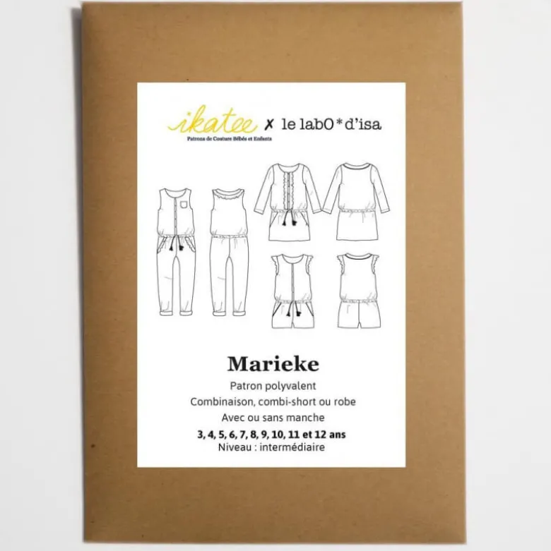 Patron Combi-short, combi pantalon ou robe MARIEKE by Ikatee pour fille du 3 au 12 ans