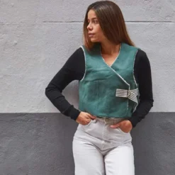 Patron de gilet sans manche Rabat pour femme - Ikatee
