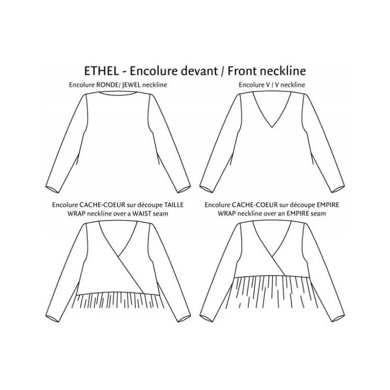 Patron Ethel - Robe/blouse du 34 au 52 - PM Pattern