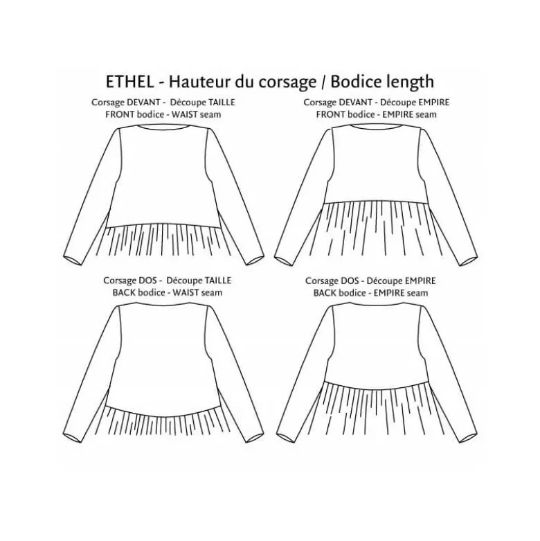 Patron Ethel - Robe/blouse du 34 au 52 - PM Pattern