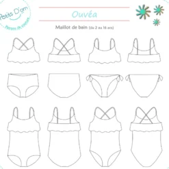 Patron Ouvéa - Maillot de bain du 2 au 16 ans - Petits D'om