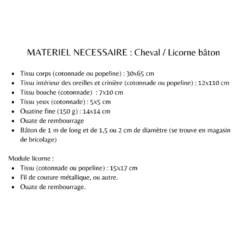 Patron pochette Cheval - Licorne bâton - Les Enchantées