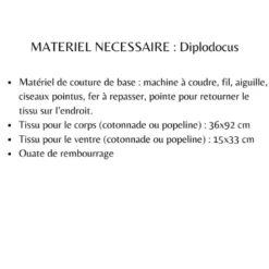 Patron pochette Diplodocus Dinosaure - Les Enchantées