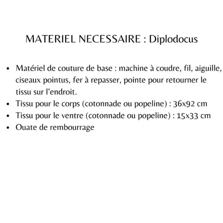 Patron pochette Diplodocus Dinosaure - Les Enchantées