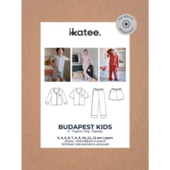 Patron pochette Pyjama Budapest Kids by Ikatee pour enfants du 3 au 12 ans