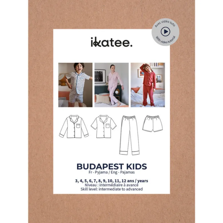 Patron pochette Pyjama Budapest Kids by Ikatee pour enfants du 3 au 12 ans